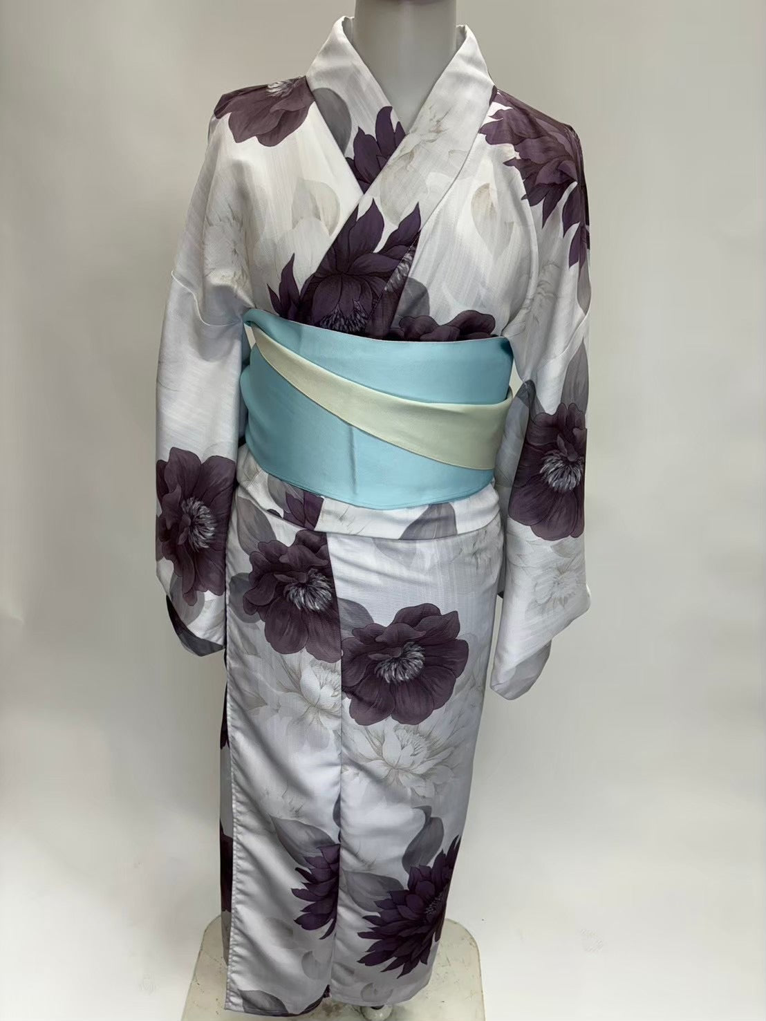 浴衣 | 白紫　花柄